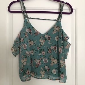 Floral Off the Shoulder Crop Top